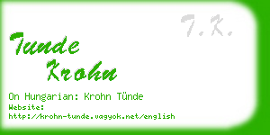 tunde krohn business card